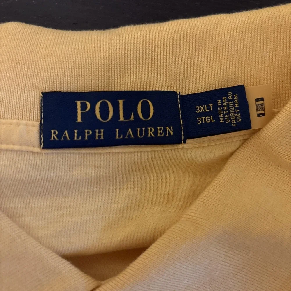 POLO Ralph Lauren Men's TALL 3XLT Yellow Brown Pony 100% Cotton Shirt NEW $110